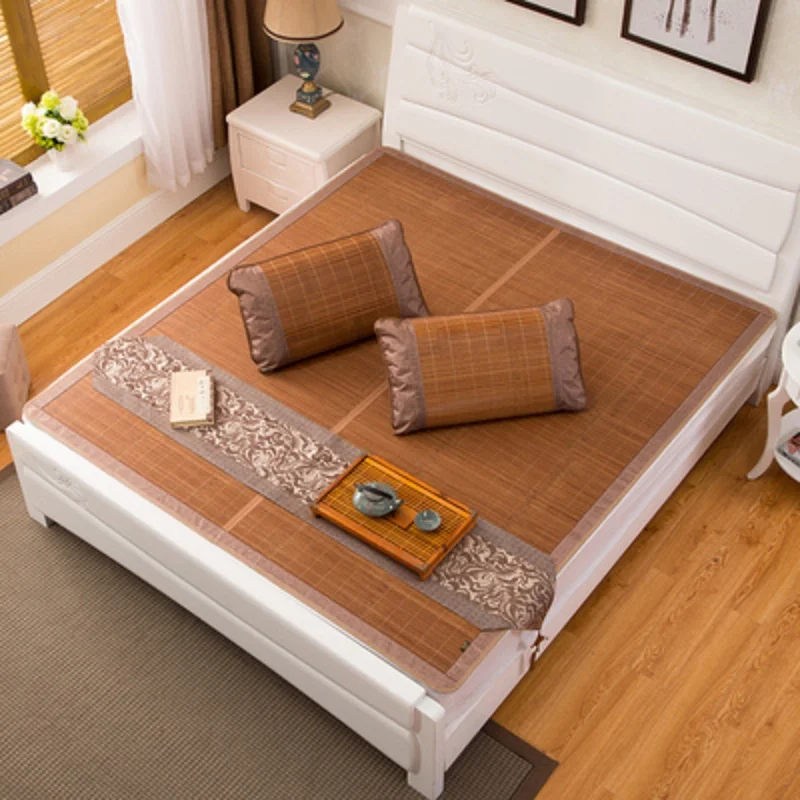 

Cool summer mat Double sided folding wrapping 1.5/1.8 bamboo mat Natural and comfortable high-quality mattress