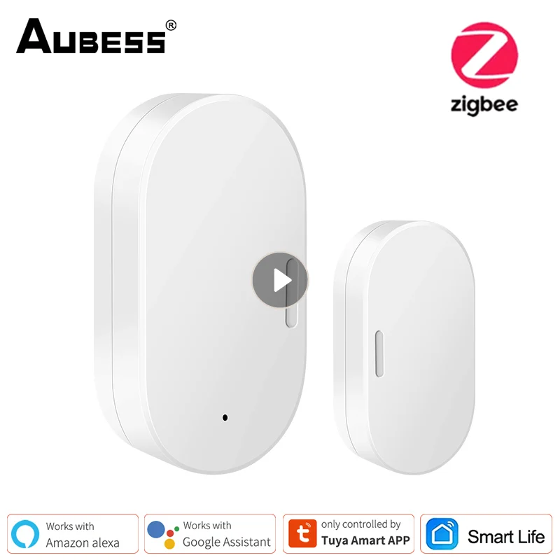 

Смарт-датчик двери Aubess Tuya Zigbee, детекторы открытия/закрытия дверей, магнитный выключатель, датчик окон, домашняя сигнализация безопасности с...
