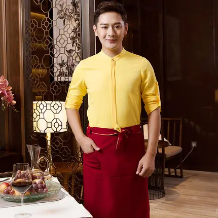 Новый отель официанта комбинезоны с длинным рукавом Западная еда кафе фаст-фуд