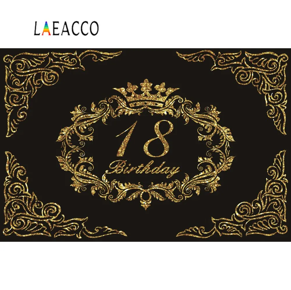 Laeacco фото фон золотая корона цветок счастливый ребенок день рождения баннер портретная фотография Фон фотосессия Фотостудия