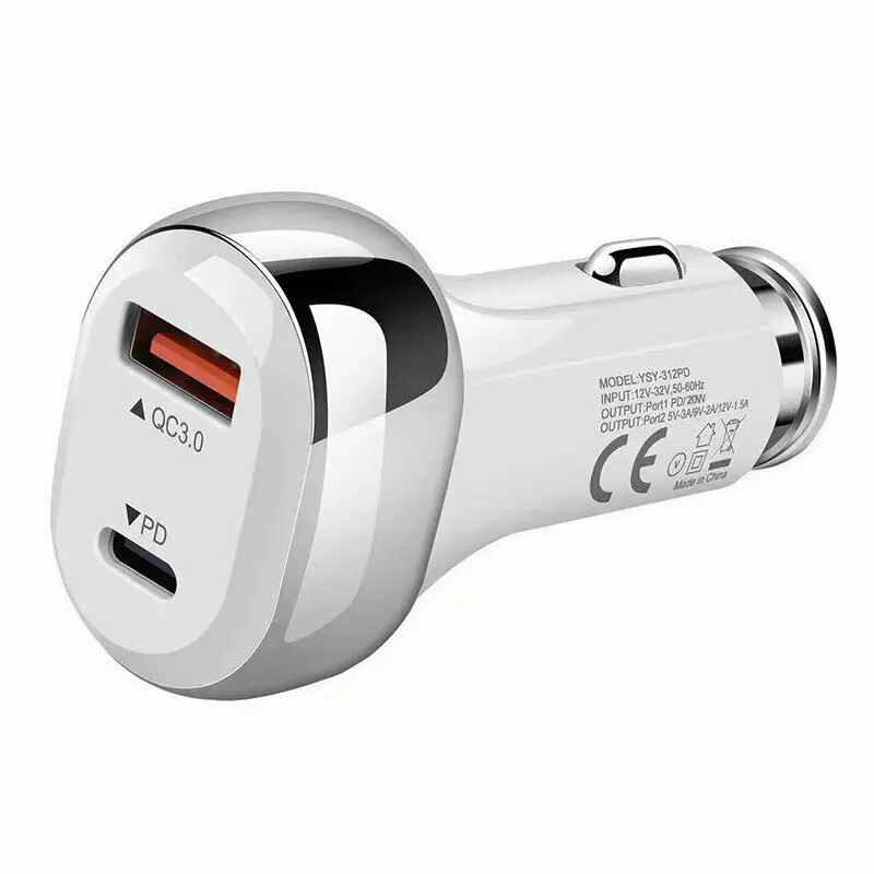 

UGI 38W PD QC3.0 Car Charger For iPhone 12 Pro Max mini 11 XR XS Quick Fast Charging Type C USB C Smart Phone For Xiaomi Oneplus