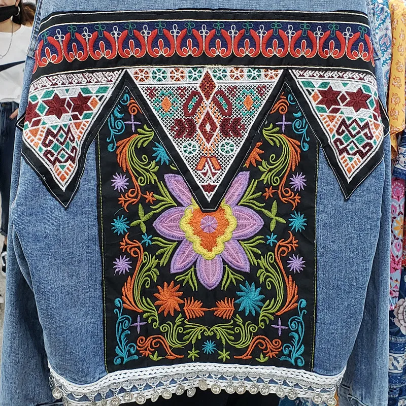 Индийский Пури тяжелый Do старый вышивка жемчужные джинсовые пальто женские