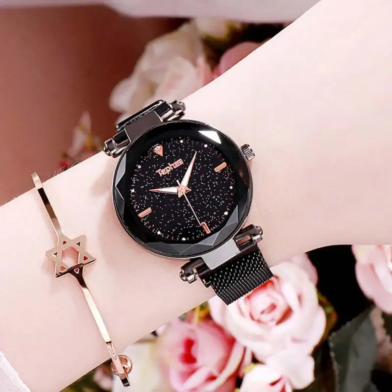 

Gold Starry Sky Dial Women Watch Fashion Stainless Steel Strap Ladies Watch Female Quartz Wristwatch Reloj Mujer Relogio Feminin