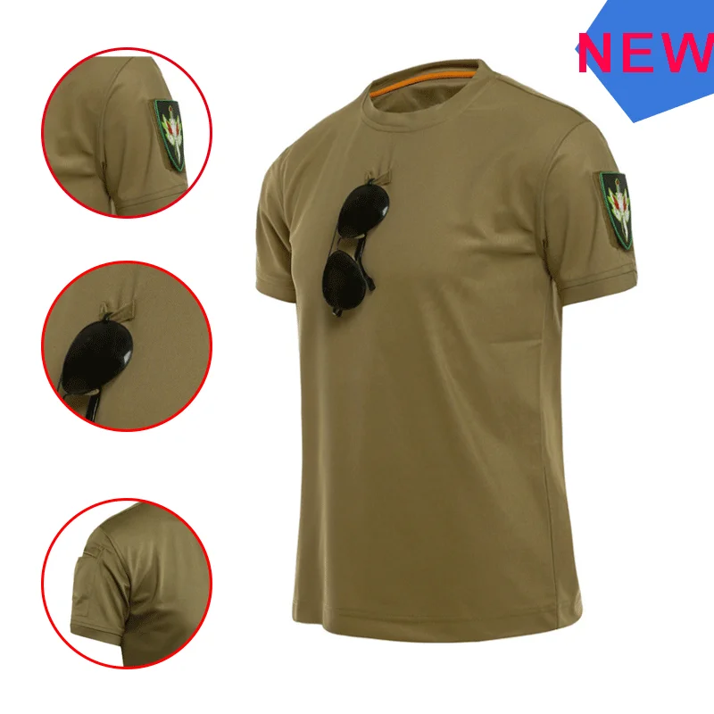 

Футболка мужская быстросохнущая, приталенная рубашка, короткий топ, с коротким рукавом, русская армия США, зеленый цвет