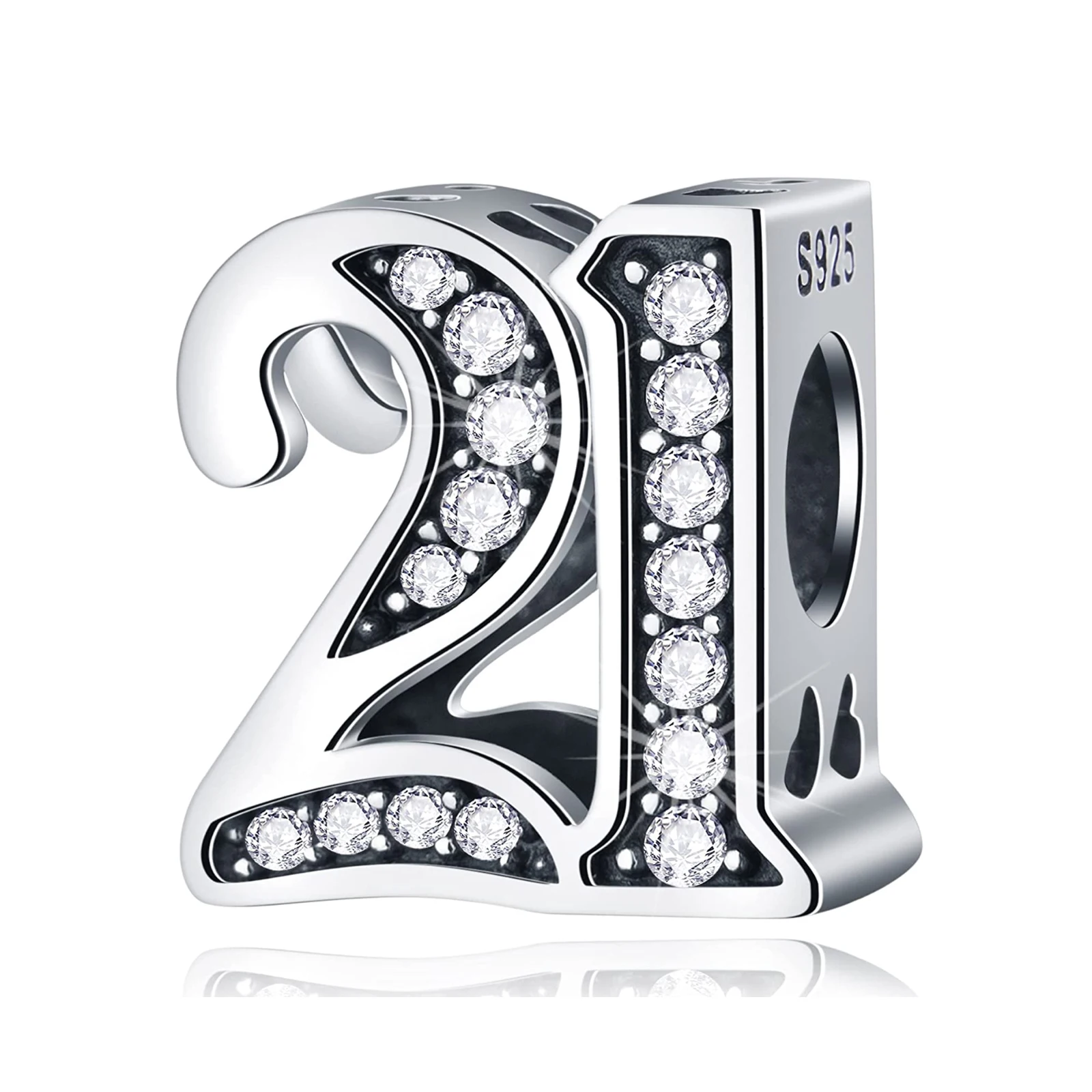 Шарм в виде сердца на годовщину рождения подходит для браслета 16-21 лет