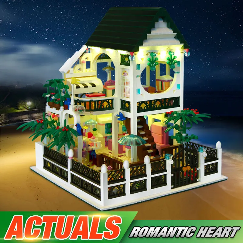 DHL 01202 MOC игрушки романтическое сердце набор с светильник USB строительный блок кирпичи развивающие игрушки как подарок на день Святого Валентина