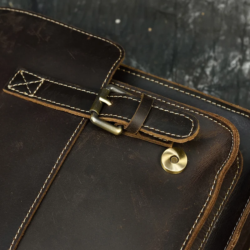 Винтажные мужские сумки через плечо из натуральной кожи натуральная кожа Crazy Horse