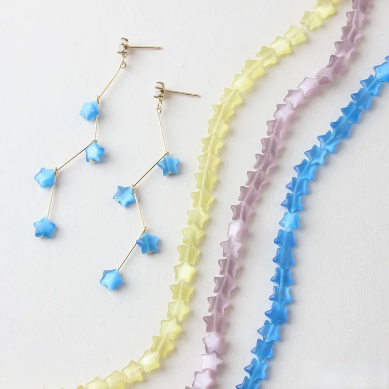 

Opal five-pointed star straight hole diy beaded bracelet ring earrings accessories material accessories