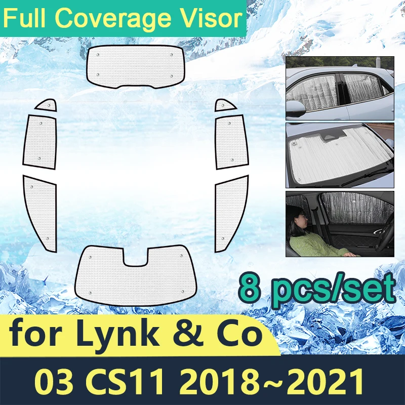 

Full Cover Sunshades For Lynk & Co 03 CS11 2018 2019 2020 2021 Car Sun Protection Windshields Side Windows Accessories Parasol