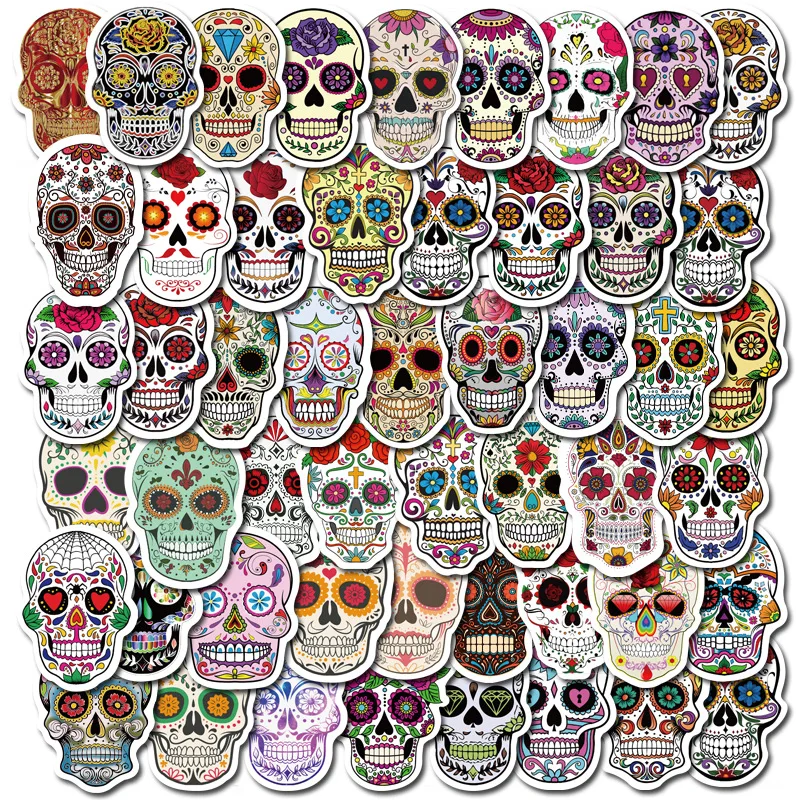 

10/30/50PCS Horror Cartoon Skull Personality Suitcase Computer Notebook Skateboard Graffiti Sticker Decoration Wholesale