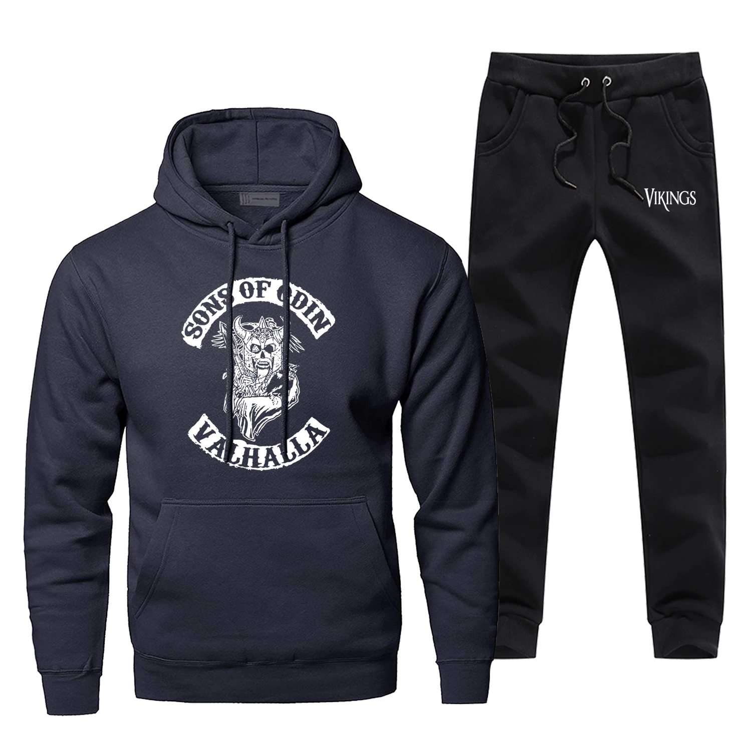 

Odin Vikings Hoodies Pants Set Men Sets Gone To Valhalla Suit Sweatshirt Sweatpants Crewneck Pullover Athelstan 2 PCS Tracksuit