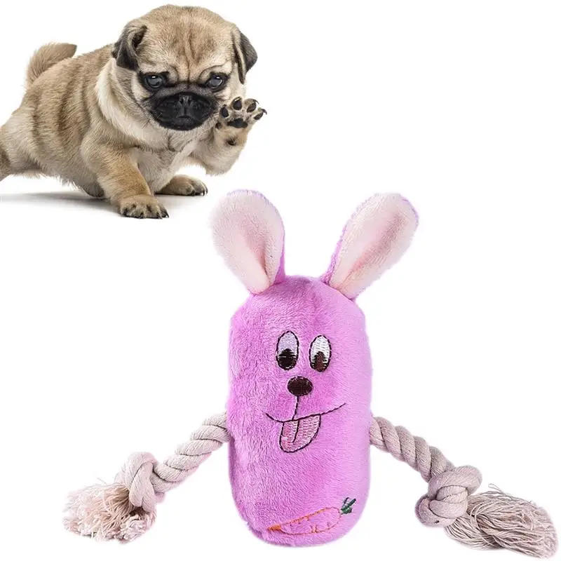 

1pc Dog Chewing Toy Plush Rope Knot Bite Proof Pet Squeaky Toy Pet Tooth Cleaning Toys Dog Supplies Pet Accessories
