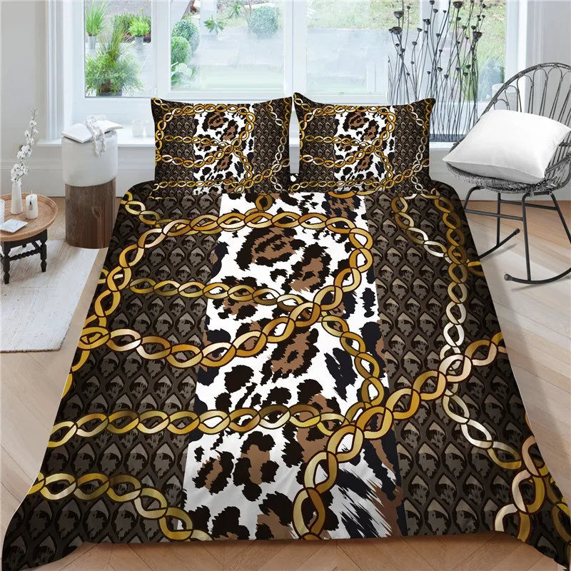 

Gold Bedding Set King Size Duvet Cover Set Queen Comforter Cover Set Luxury Quilt Cover 2/3 Pcs Room Decor