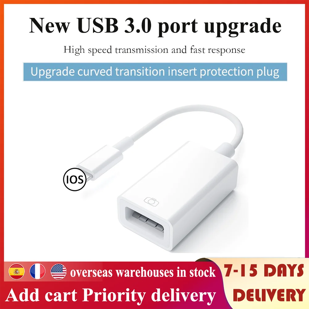 

Adapter Cable For lightning to USB 3.0 For iPhone 11 Pro X XS Max 7 8 6 Plus Camera U Disk Card Reader Gamepad Converter Adapter