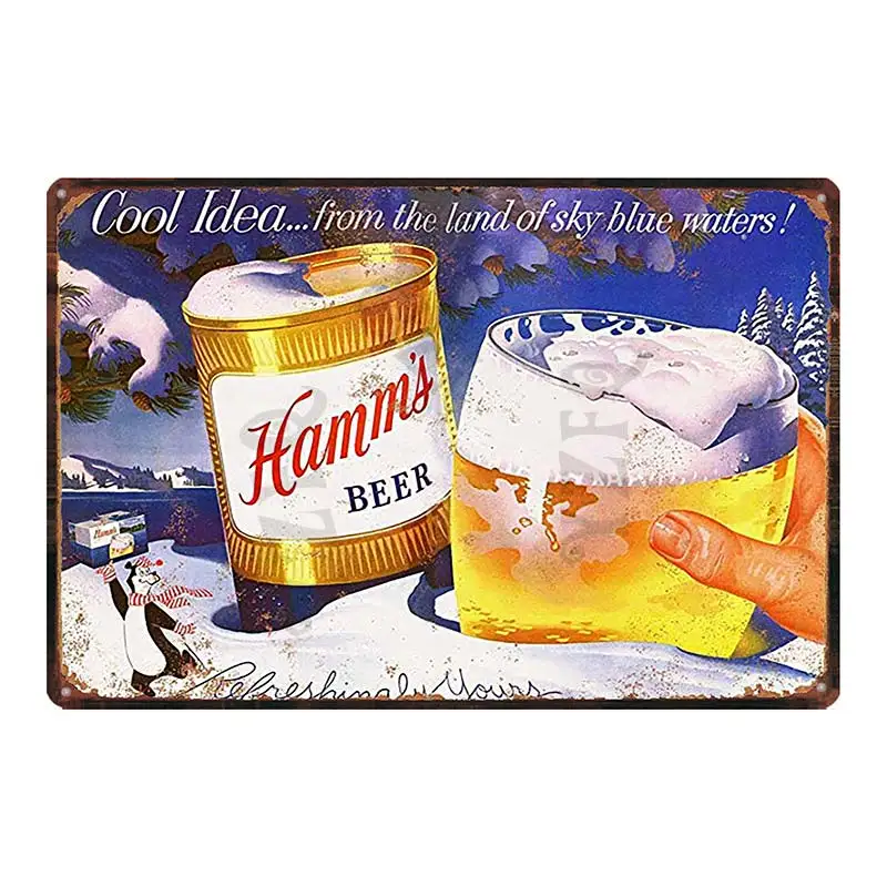 

Beer Metal Painting Tin Sign Wall Bar Cafe Home Art kitchen Decor Living room 30X20CM DU-8403A