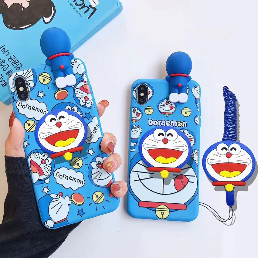 Популярный японский мультфильм милый Дораэмон Кот 3D кукла Ручка Стенд + ремешок