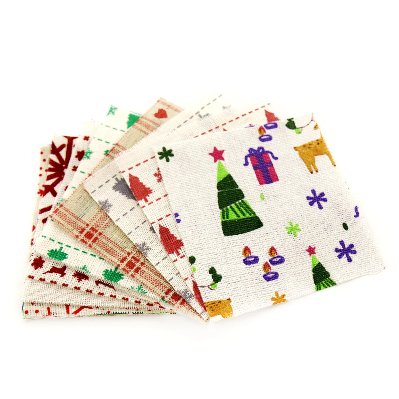 20 шт. рождественская серия печатная хлопчатобумажная льняная ткань для