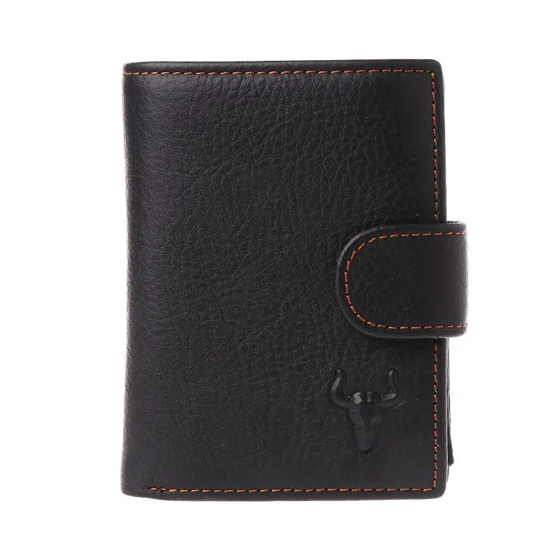 

Black Men's Genuine Leather ZIPPER Billfold Wallet Purse Credit ID Card Holder