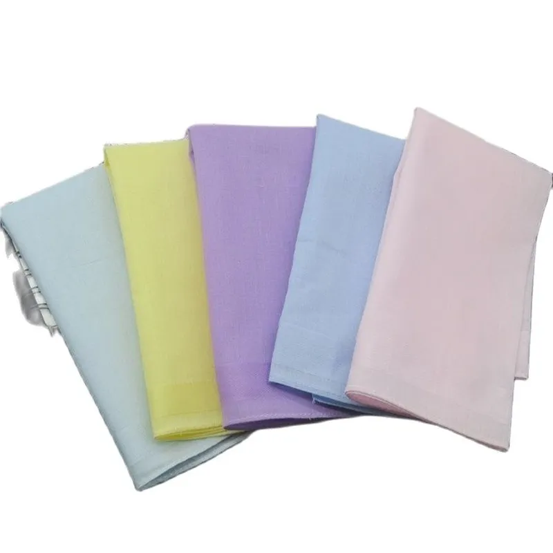 

5pcs Novelty Wedding Gift Party Dining Table Lady Solid Handkerchief Women Cloth Towels 30CM Clothes Pocket Square Hanky zakdoek