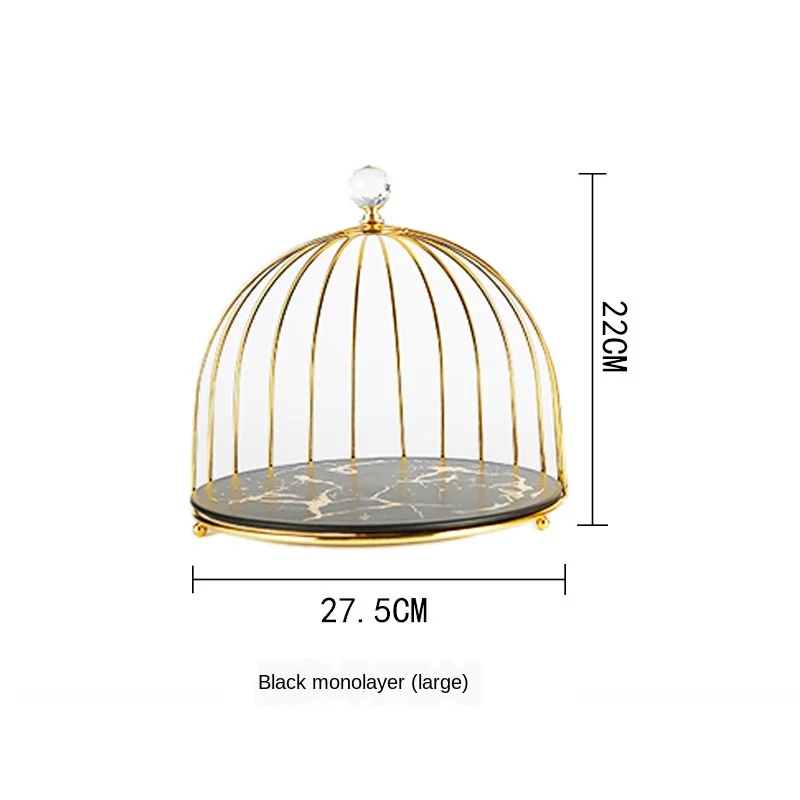 

Golden marble tableware dessert plate ceramic double cake tray cosmetic desktop storage tray afternoon tea dessert display rack