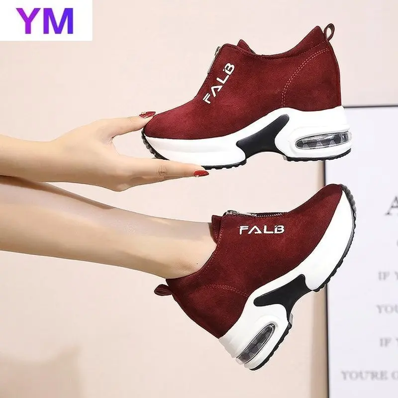 

Spring/Autumn Zipper Platform Wedge Sneakers Ladies Shoes Trainers Women Female Shoes Platform Sneakers Women Casual Shoes