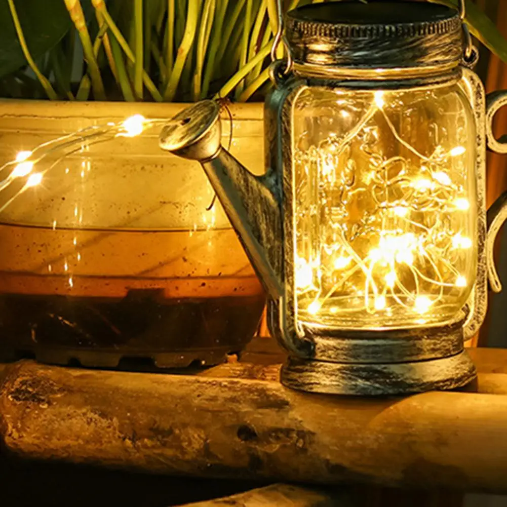

2PCS Outdoor Solar Lanterns Garden Hanging Mason Jar Solar LED Light Waterproof Solar Light Garden Outdoor Hanging Decoration