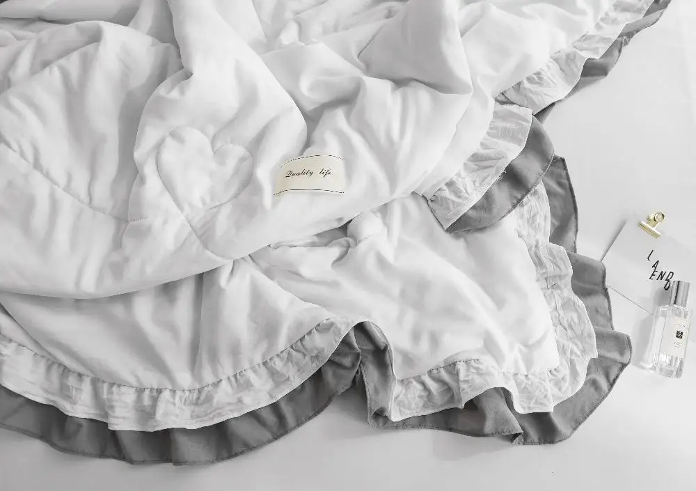 Comprare Copriletto Trapuntato Estivo In Puro Colore Stile Principessa Coperta Trapunta Bianca Copriletto Morbido Twin Full Queen Trapuntatura Lenzuola In Pizzo