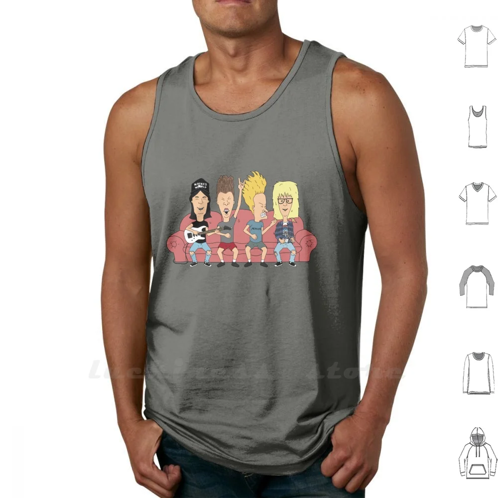 

Party On , Butthead! Tank Tops Vest Sleeveless Beavis Butthead Beavis Butthead Waynes World Beavis And Butthead
