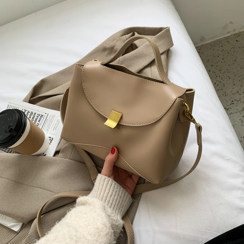 

Leather Crossbody Shoulder Bags for Women 2021 New Luxury Designer Messenger Tote Bag Female Large Capacity Concise Handbag