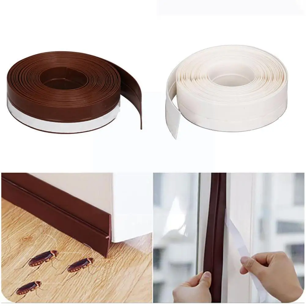 

Silicone Self-Adhesive Weather Stripping For Home Strip Door Stopper Window Draft Strip 2.5*100cm Bugs Noise Under Seal S9R9