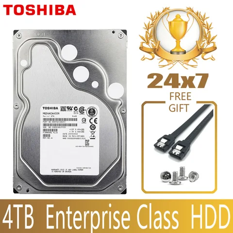 Жесткий Диск TOSHIBA 4 ТБ Enterprise Class, внутренний жесткий диск HD SATA III 6 ГБ/сек. 7200 об/мин, 128 Мб, 3,5 дюйма, жесткий диск 24/7 дюйма, 24x7