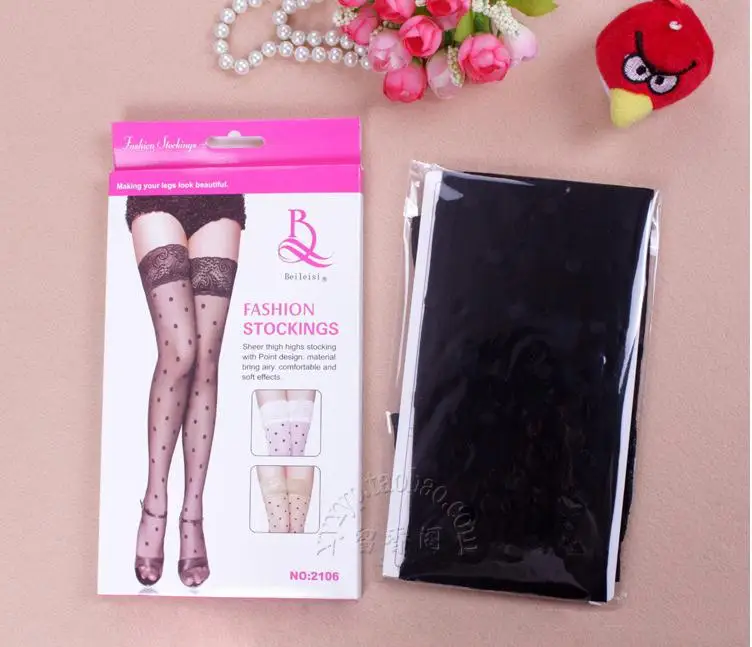 Женские черные бархатные 20 denier в горошек чулки прозрачные большие пятна пестрыми