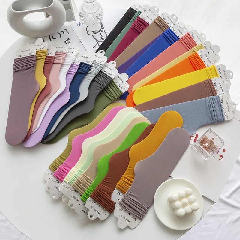 

10 Pairs/Lot New Style Socks Solid Color Women's Socks Velvet Crew Socks Wholesale