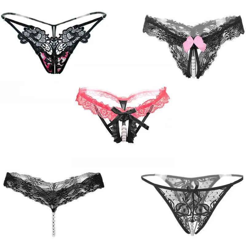 

Сексуальные кружевные жемчужные трусики-стринги, 5 шт.