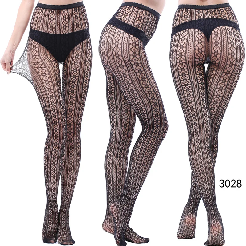 Lady Women Pantyhose Sexy Hollow Solid Fishnet Tights Clothes For Jacquard Black Lace Lingerie Stocking | Женская одежда