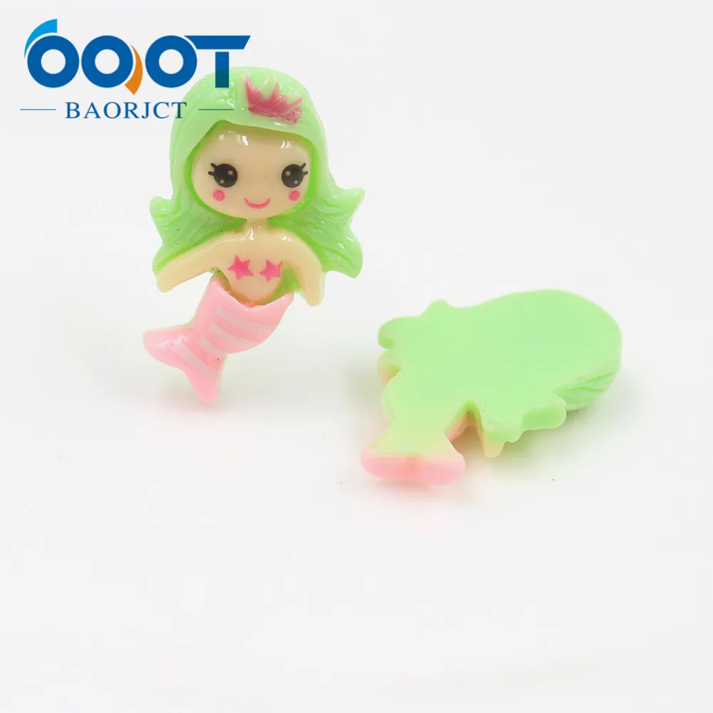 OOOT BAORJCT 20312-3 10 шт. 34 мм * 20 многоцветные Мультяшные украшения в виде русалки