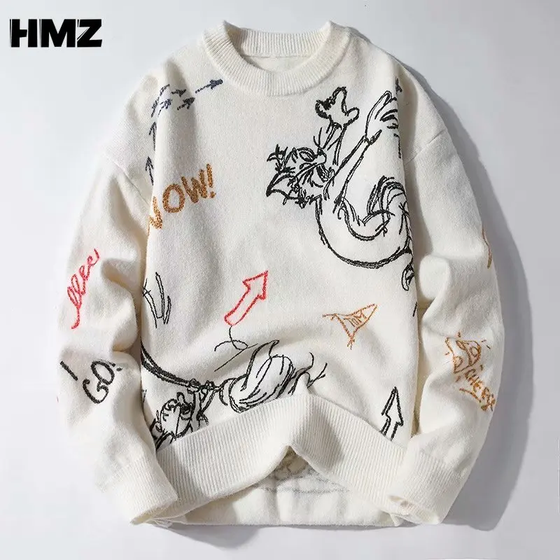 

Осенне-зимний трикотажный мужской джемпер HMZ в стиле хип-хоп