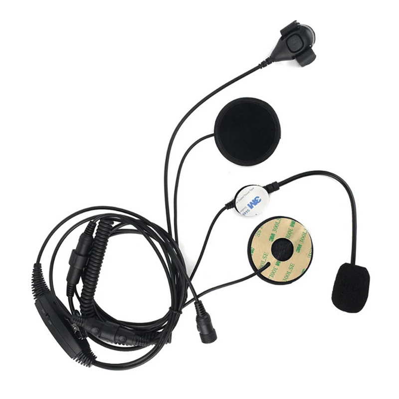Walkie Talkie Helmet Motorcycle Motorbike Headset Earpiece With 2 PPT For Kenwood Baofeng Radio UV5R BF-888S 666 777 UV-82