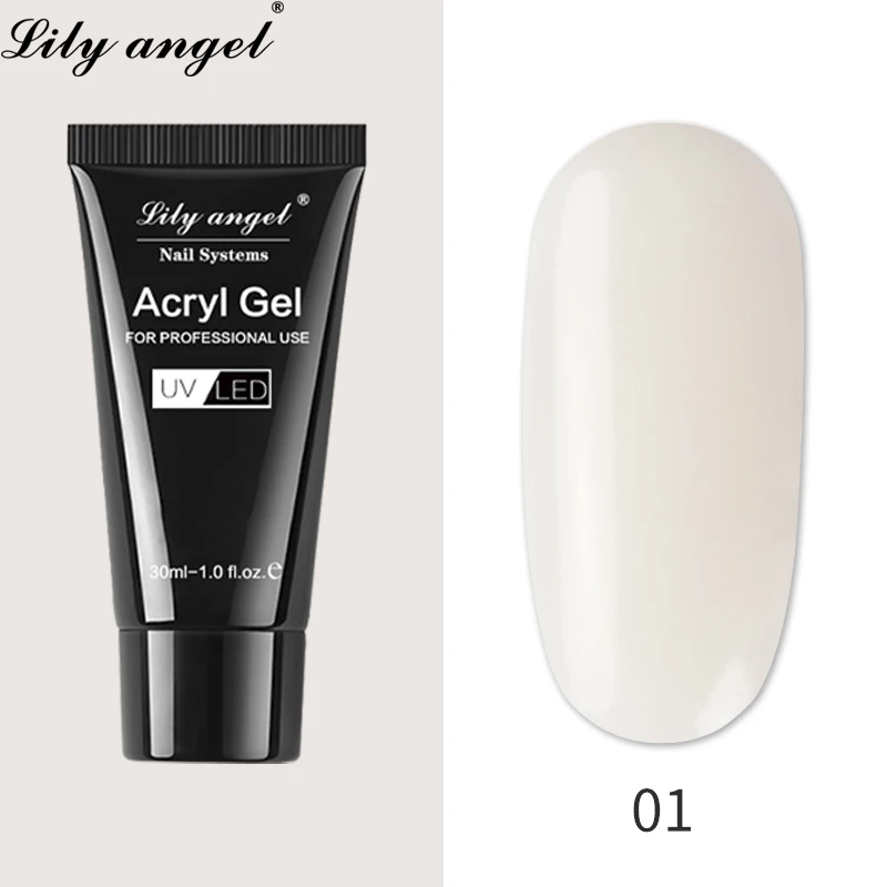 1 Lily Angel 30 мл акриловый гель для ногтей с кристаллами полигель 36 цветов легко обрабатывается Быстросохнущий акриловый гель для наращивания ногтей SJJ-1-36 - Цвет: 1