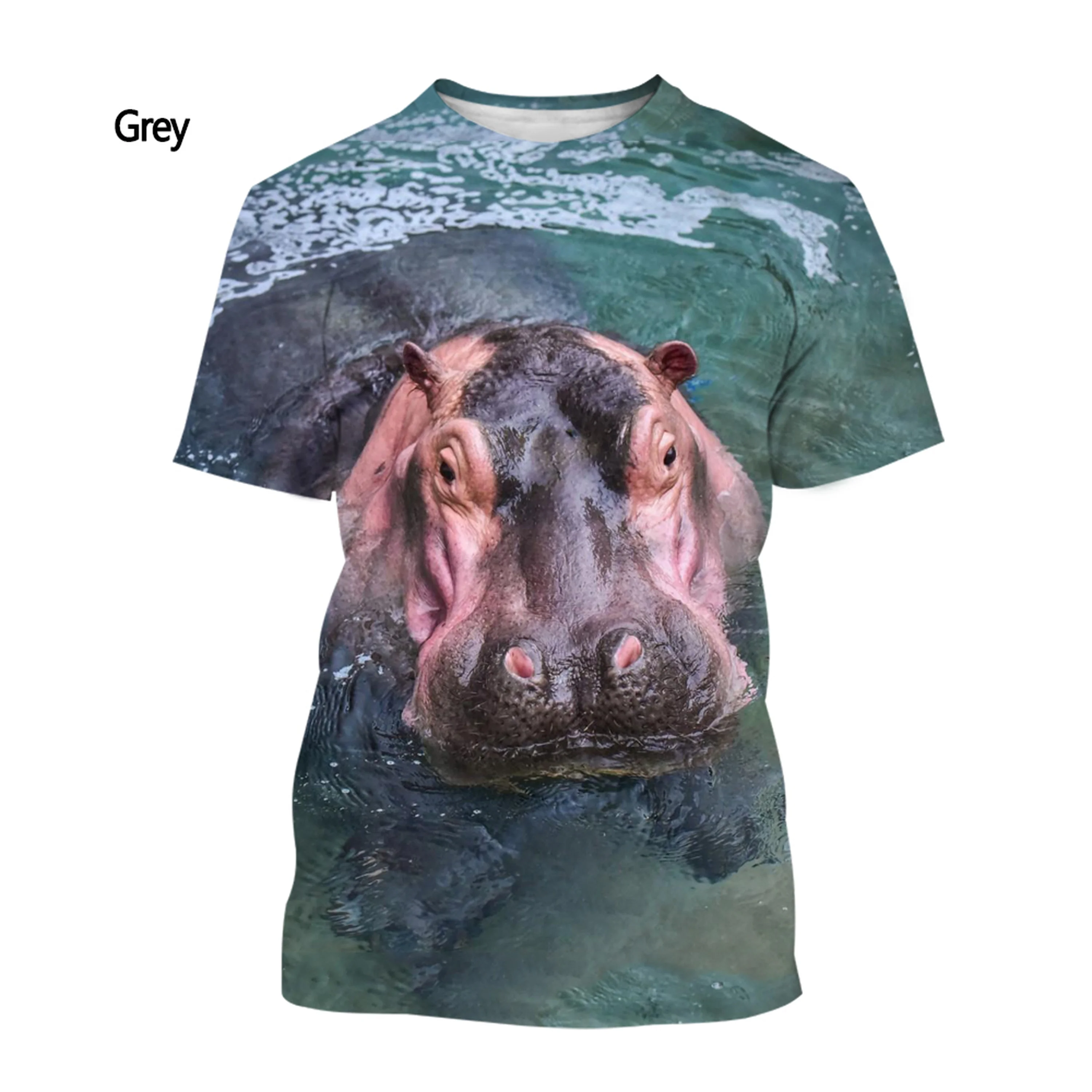 Новая модная футболка с 3D-принтом в стиле Бегемотика мужская и женская летняя