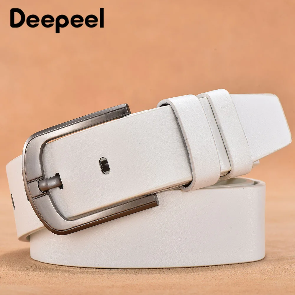 

Deepeel 1pc 4cm*105-115cm Unisex Pin Buckle Leather Belt Harajuku Style Casual Waistband with Jeans Jacket Gifts for Men YK719