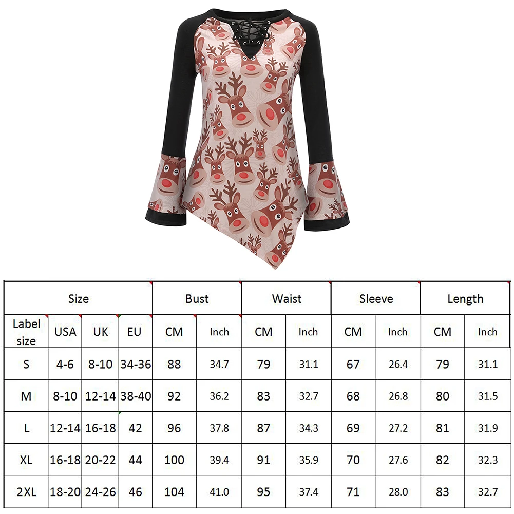 Женская блузка с круглым вырезом расклешенными рукавами и принтом