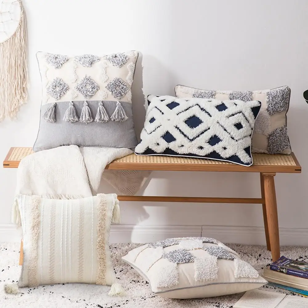 

Nordic Cushion Cover Plush Pillow Cover for Living Room 18x18 Handmade Decorative Pillows Home Decor Pillowcase