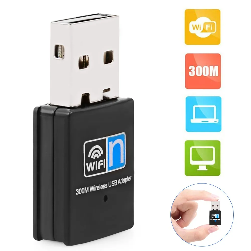 

Mini USB WiFi Adapter 300Mbps Wireless Network Card Mini Wireless Dongle for PC/Laptop/Desktop Windows 2000/XP/Vista