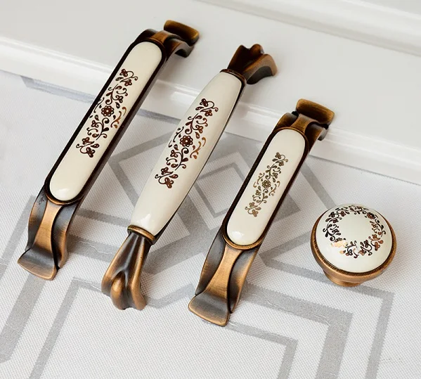 1 шт. европейская винтажная керамическая ручка для шкафа и ручек дверный шкаф