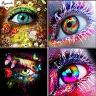 Набор для алмазной вышивки 5D сделай сам, картина с цветными глазами, квадратныекруглые, узор 3D, наборы для вышивки крестиком, мозаичные наклейки на стену