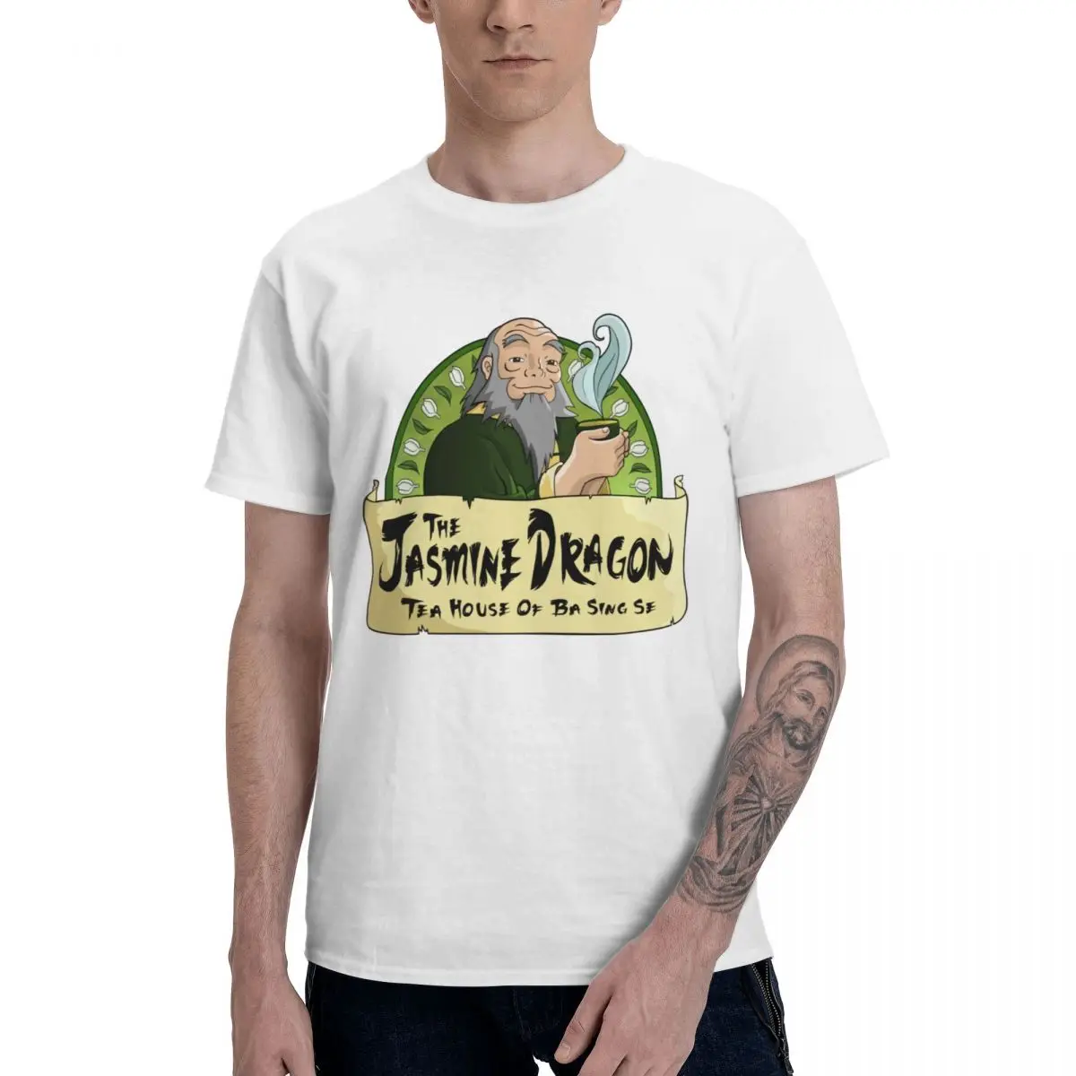 

The Jasmine Dragon Tea House T Shirt Pure Cotton Crewneck Male T-Shirt Short Sleeve Oversized Casual Tee Tops EU Size