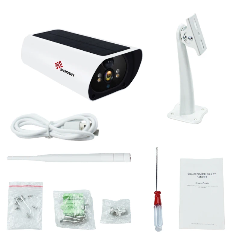 SANAN Солнечная камера безопасности WIFI IP Открытый 1080P H.265 полный цвет 20 М ночного