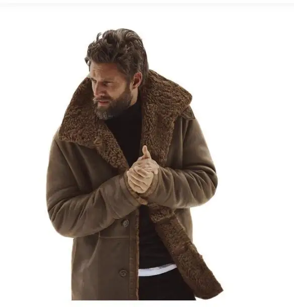 

2021 Amazon stand alone men's wear autumn winter new casual warm collar stand neck solid color thickened coat