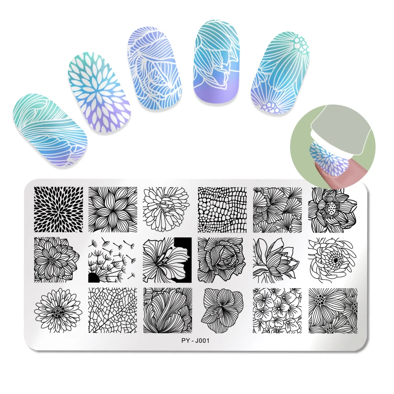 Пист вам пластины для стемпинга прямоугольная форма серия цветов нержавеющая